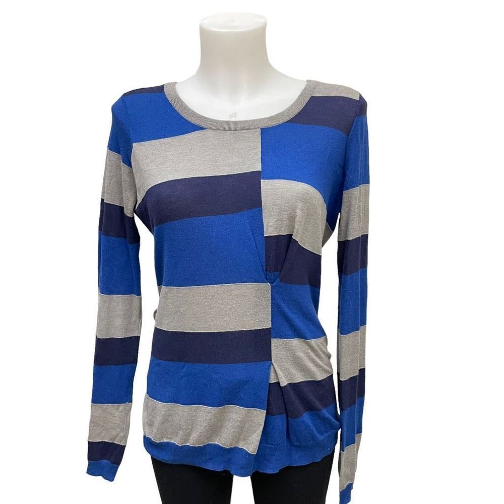MARC by‎ MARC Jacobs Blue Striped Soft Cashmere Knit pullover Sweater size XS